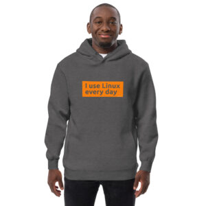 “I use Linux every day” hoodie